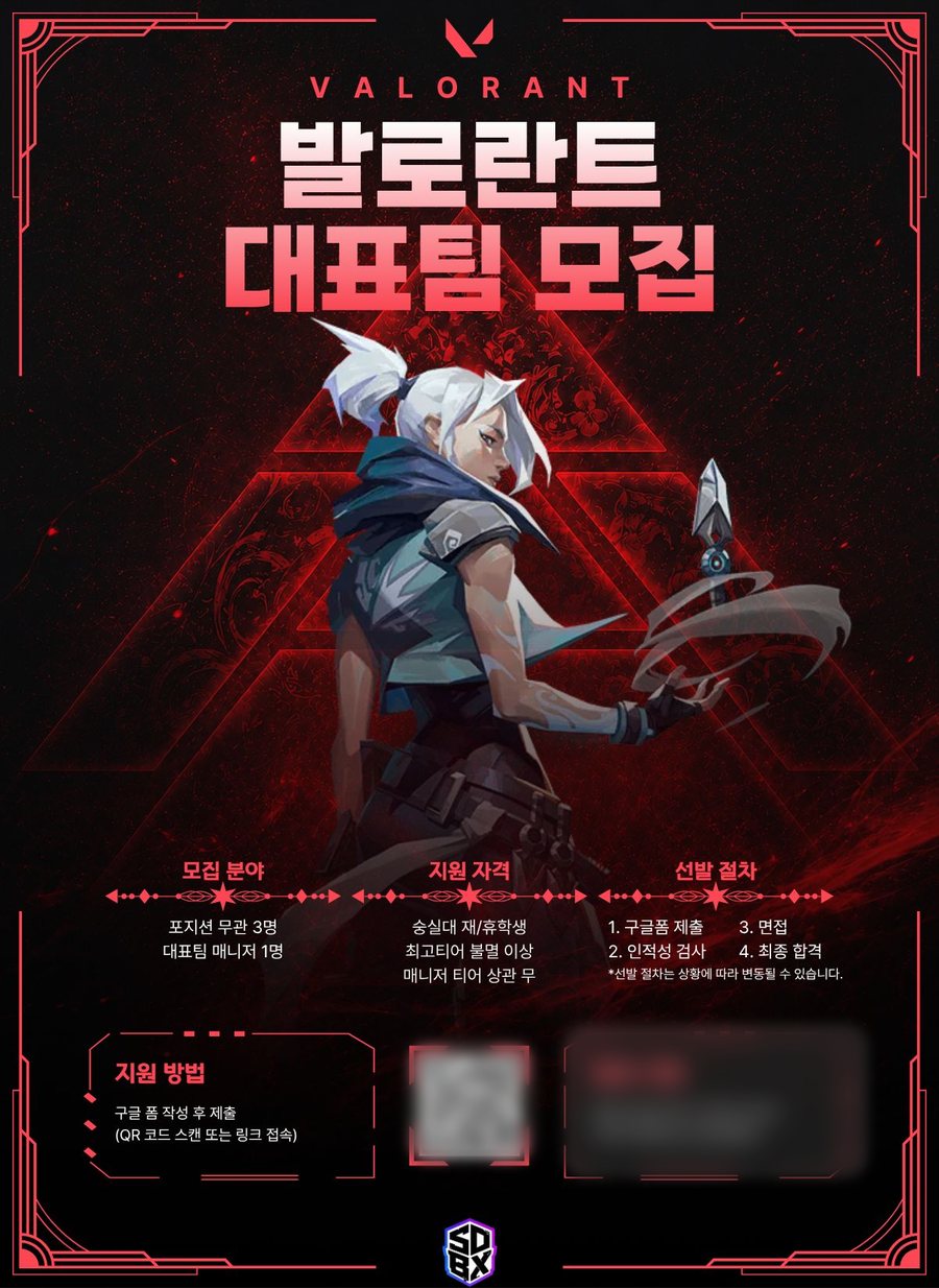 발로란트 대표팀 모집 포스터